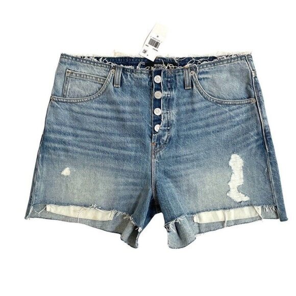 Hudson Jeans Sloane Shorts Step Hem Distressed in Ritual Wash SZ 28 NWT $195 - Picture 1 of 8